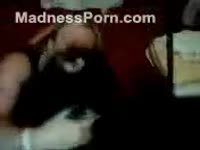 Adorable French slutty wife loves giving a kiss her fresh pet